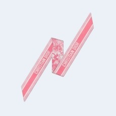 디올 아이보리 앤 피오니 핑크 실크 트윌 미차 스카프