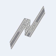 디올 오블리크 그레이 실크 트윌 미차 스카프