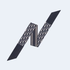 디올 오블리크 실크 트윌 미차 네이비 스카프