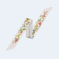 디올 화이트 멀티 컬러 실크 트윌 미차 스카프