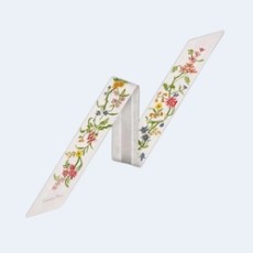 디올 화이트 멀티 컬러 실크 트윌 미차 스카프