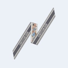 디올 화이트 멀티 컬러 실크 트윌 미차 스카프