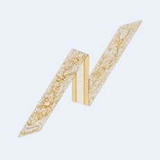 디올 화이트 앤 골드 톤 실크 트윌 미차 스카프