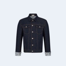 디올 오블리크 로우 코튼 데님 블루종