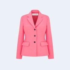 디올 울 실크 핑크 자켓