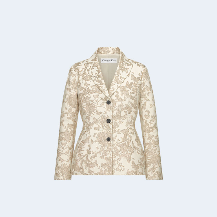 디올 테크니컬 자카드 핏티드 자켓 화이트