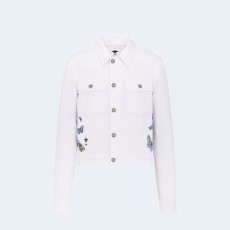 디올 에크루 코튼 데님 버터플라이 자켓 화이트