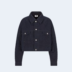 디올 아마릴리스 딥 블루 코튼 데님 크롭 자켓