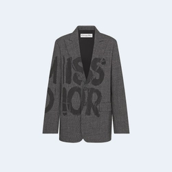 디올 블랙 Miss Dior Graffiti 모티브 울 블레이저