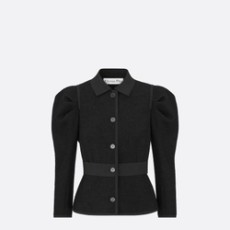 디올 블랙 버진 울 코튼 부클레 피티드 재킷