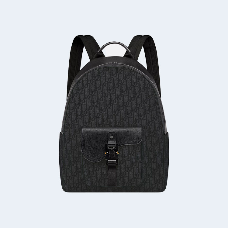 디올 오블리크 자카드 새들 지퍼 백팩