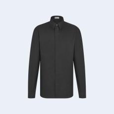 디올 오블리크 자카드 블랙 코튼 셔츠