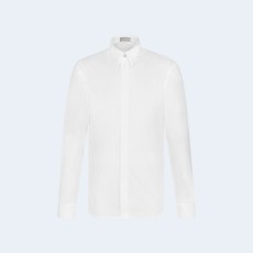 디올 오블리크 자카드 화이트 코튼 셔츠