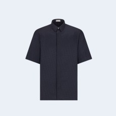 디올 오블리크 쇼트 슬리브드 셔츠 블랙