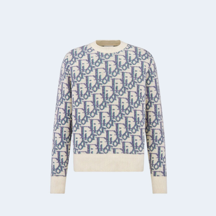 디올 오블리크 울 자카드 스웨터