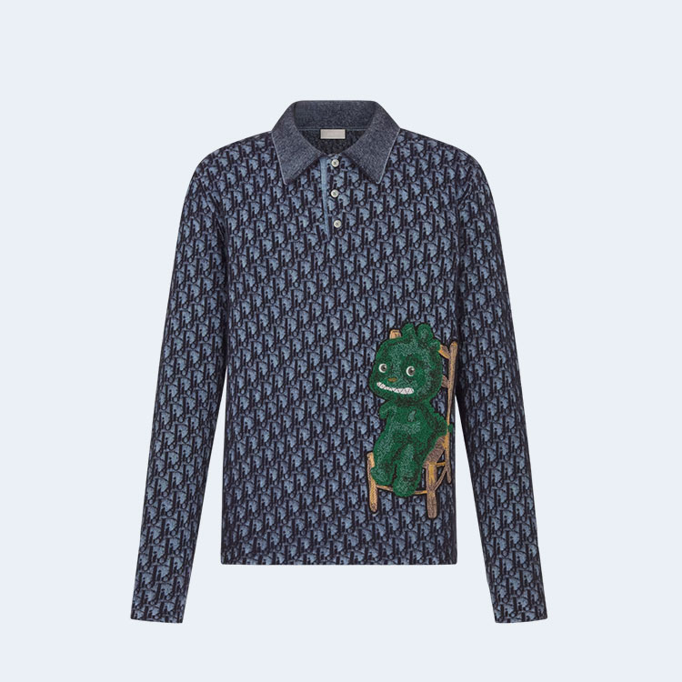 디올 앤 오타니 워크샵 롱 슬리브 폴로 셔츠