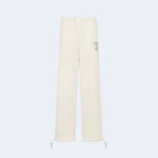 디올 코튼 플리스 트랙 팬츠 화이트