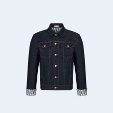 디올 오블리크 로우 코튼 데님 블루종