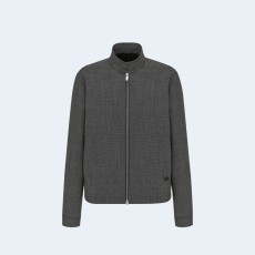 디올 마이크로-하운즈투스 해링턴 실루엣 블루종