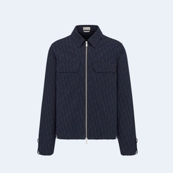 디올 오블리크 카서리 코튼 데님 지퍼 블루종