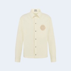 디올 베이지 헤링본 모티브 코튼 데님 코치 자켓