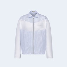 디올 꾸뛰르 화이트 스트라이프 집업 셔츠