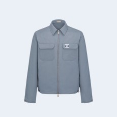 디올 그레이 테크니컬 코튼 오토만 지퍼 오버셔츠