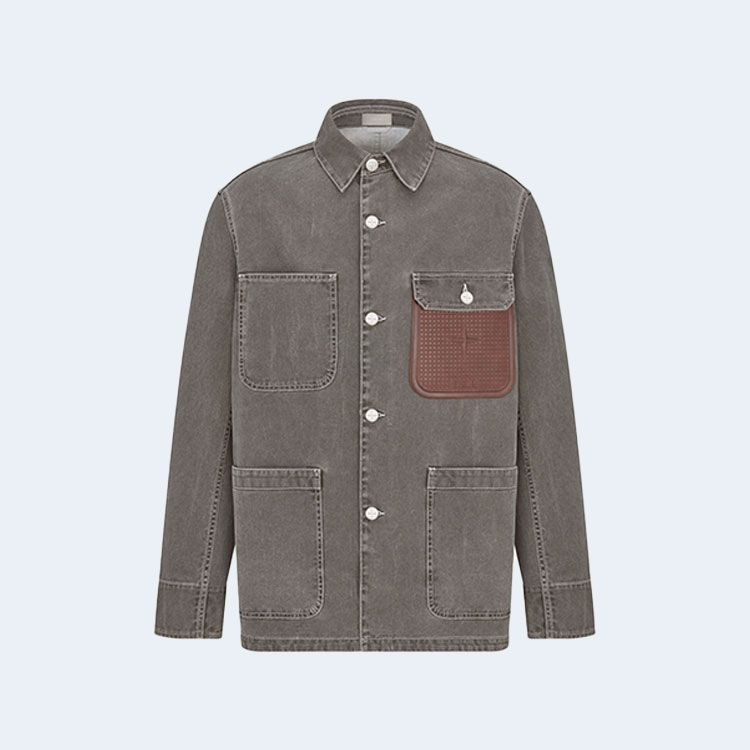 디올 앤드 스톤 아일랜드 블랙 코튼 캔버스 재킷