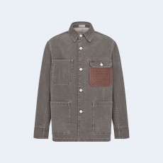 디올 앤드 스톤 아일랜드 블랙 코튼 캔버스 재킷