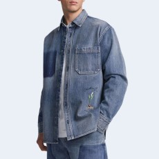 디올 코튼 트윌 클래식 핏 자수 셔츠