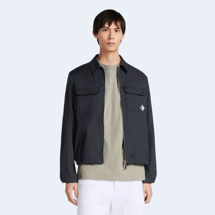 디올 CD 다이아몬드 지퍼 블루종 재킷