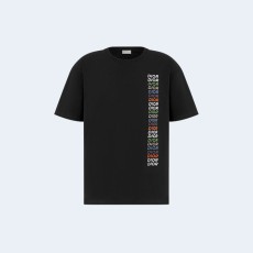 디올 릴렉스 핏 오가닉 블랙 티셔츠