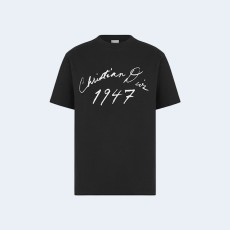 디올 핸드라이팅 캐주얼 핏 티셔츠 블랙