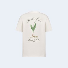 디올 핸드라이팅 캐주얼 핏 티셔츠 화이트