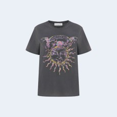 디올 블랙 스톤워시드 코튼 저지 티셔츠