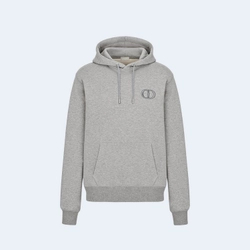디올 아이콘 후디드 스웨트셔츠 그레이