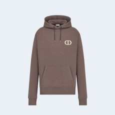 디올 CD 아이콘 후드 스웨트셔츠 브라운