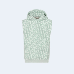 디올 오블리크 민소매 후드 스웨트셔츠 그린