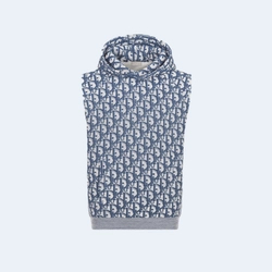 디올 오블리크 민소매 후드 스웨트셔츠 블루