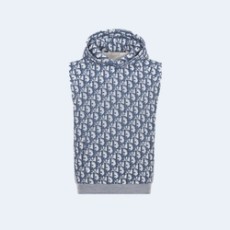 디올 오블리크 민소매 후드 스웨트셔츠 블루