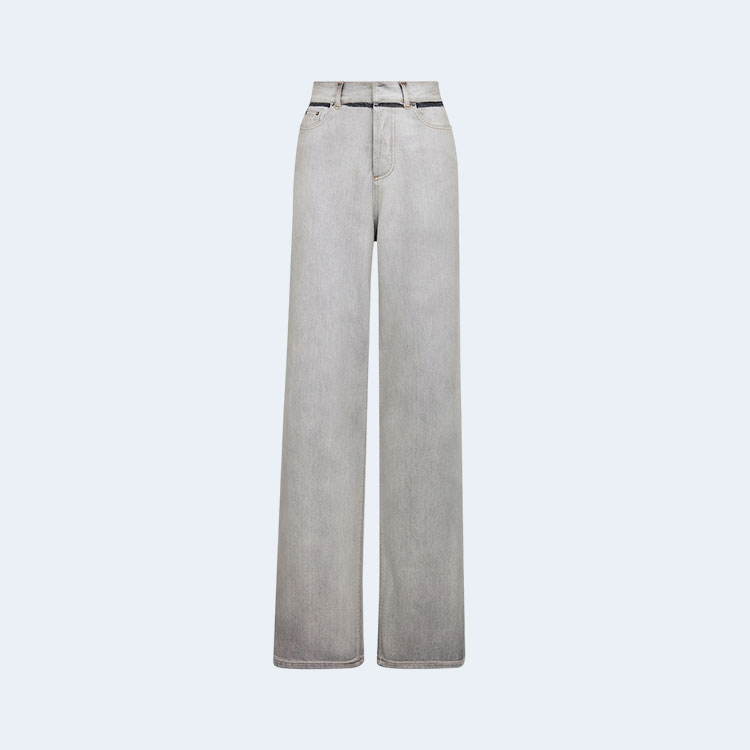 디올 플레어 데님 팬츠 라이트 그레이