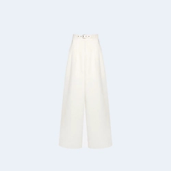 디올 플레어 팬츠 화이트 코튼