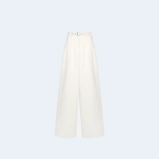 디올 플레어 팬츠 화이트 코튼