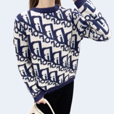 디올 크루넥 카자드 니트 풀오버 스웨터