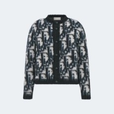 디올 오블리크 블루 모헤어 가디건