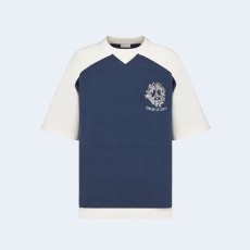 디올 x 데님 티어스 쇼트 슬리브 티셔츠