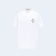 디올 로고 자수 폴로 셔츠 화이트