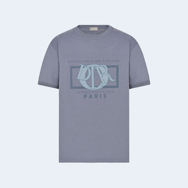 디올 그레이 코튼 저지 캐주얼 핏 티셔츠