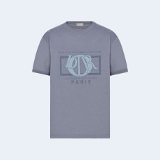 디올 그레이 코튼 저지 캐주얼 핏 티셔츠