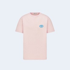 디올 아이콘 캐주얼 핏 티셔츠 핑크